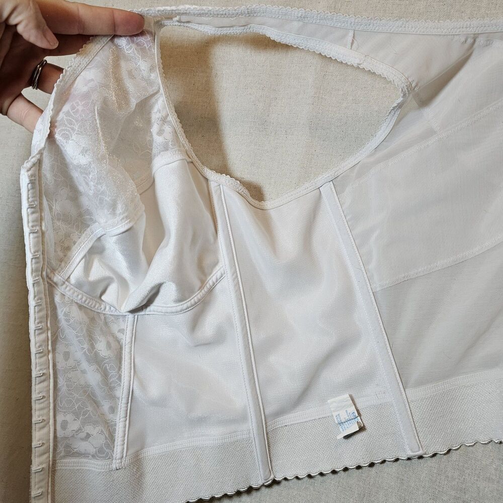 Exquisite Form 42C Bra Ful-Ly 7565 White Longline Wireless Front Closure Boning - Picture 7 of 11